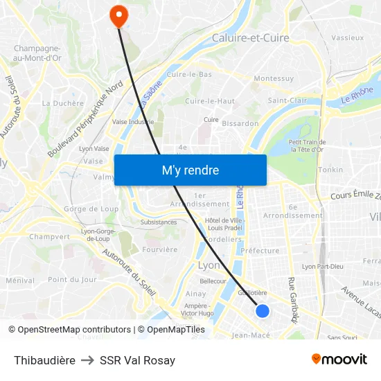 Thibaudière to SSR Val Rosay map