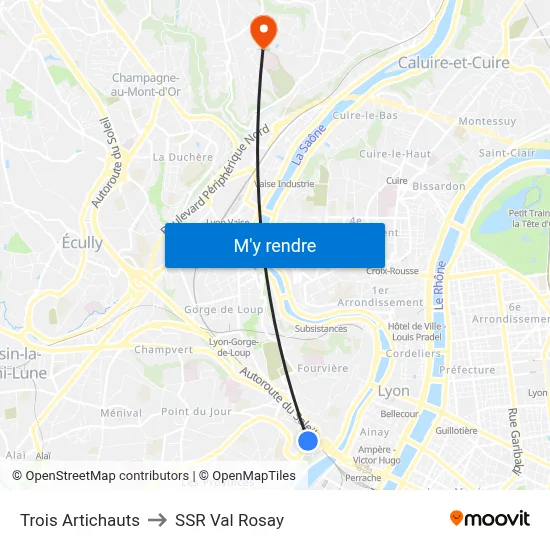 Trois Artichauts to SSR Val Rosay map