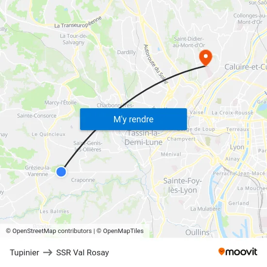 Tupinier to SSR Val Rosay map
