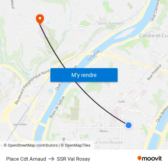 Place Cdt Arnaud to SSR Val Rosay map