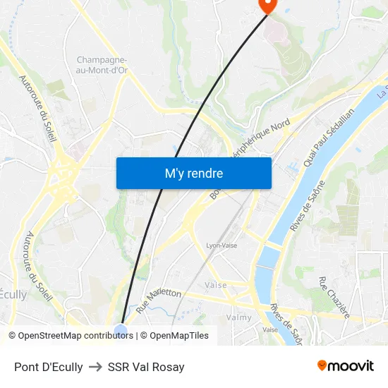 Pont D'Ecully to SSR Val Rosay map