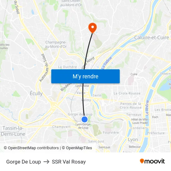 Gorge De Loup to SSR Val Rosay map