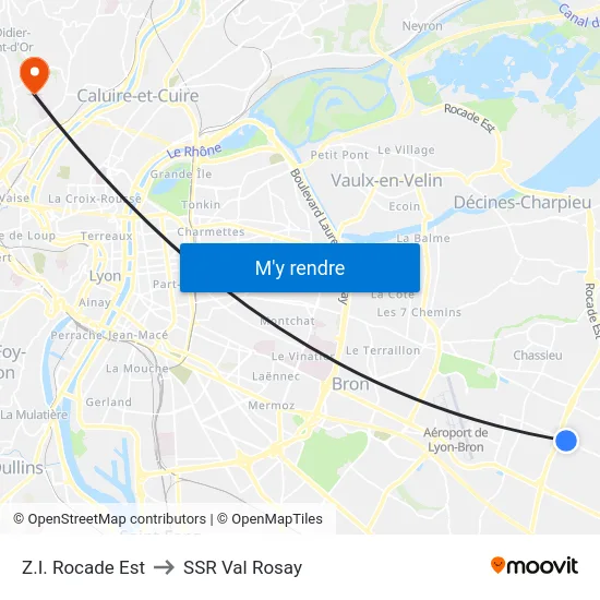 Z.I. Rocade Est to SSR Val Rosay map