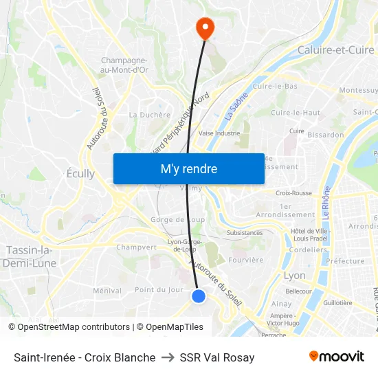 Saint-Irenée - Croix Blanche to SSR Val Rosay map