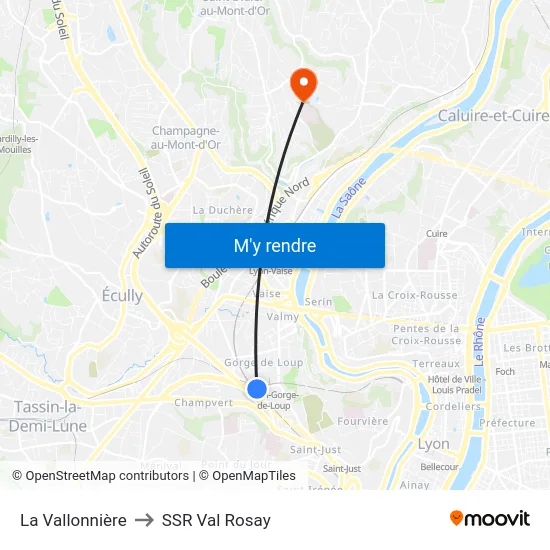 La Vallonnière to SSR Val Rosay map