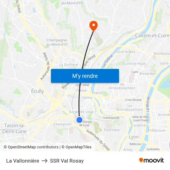La Vallonnière to SSR Val Rosay map