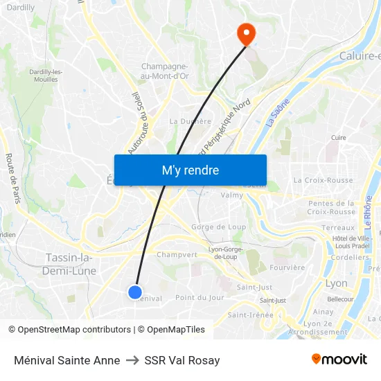Ménival Sainte Anne to SSR Val Rosay map