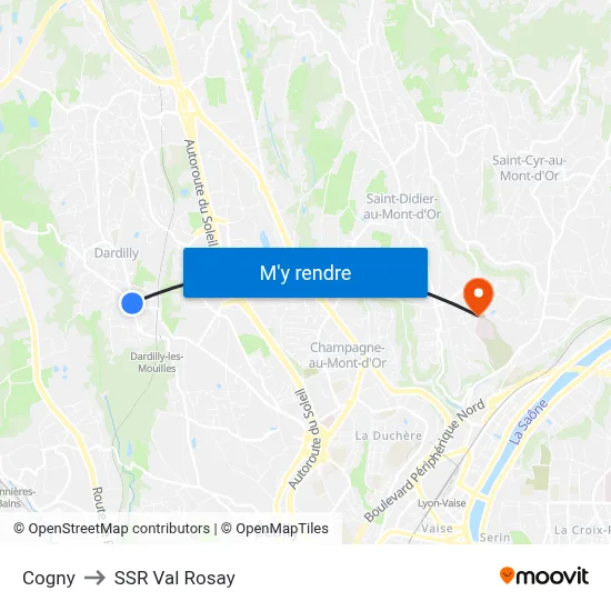 Cogny to SSR Val Rosay map