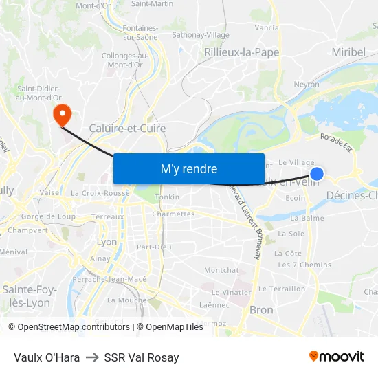 Vaulx O'Hara to SSR Val Rosay map