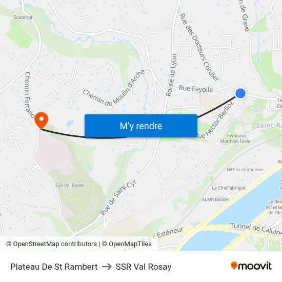 Plateau De St Rambert to SSR Val Rosay map