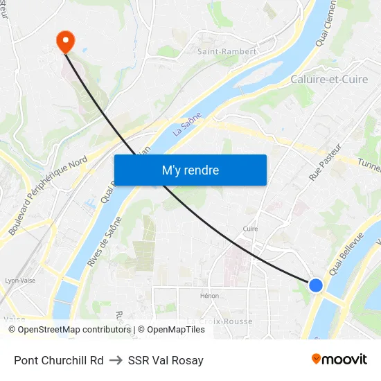Pont Churchill Rd to SSR Val Rosay map