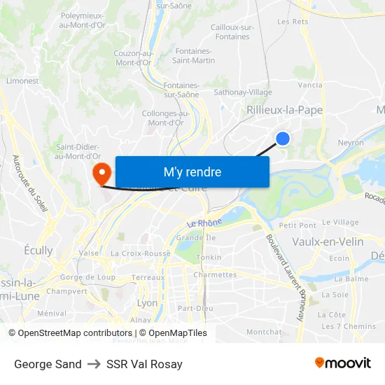 George Sand to SSR Val Rosay map