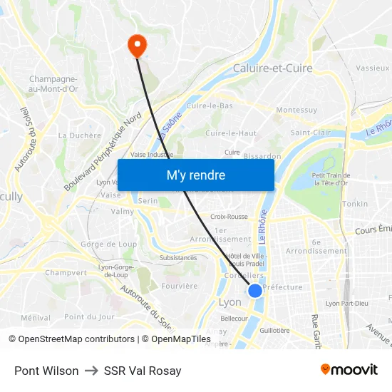 Pont Wilson to SSR Val Rosay map