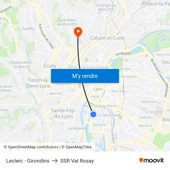 Leclerc - Girondins to SSR Val Rosay map