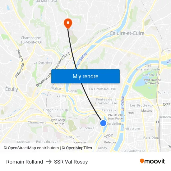 Romain Rolland to SSR Val Rosay map