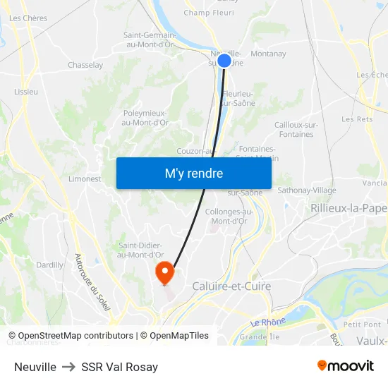 Neuville to SSR Val Rosay map