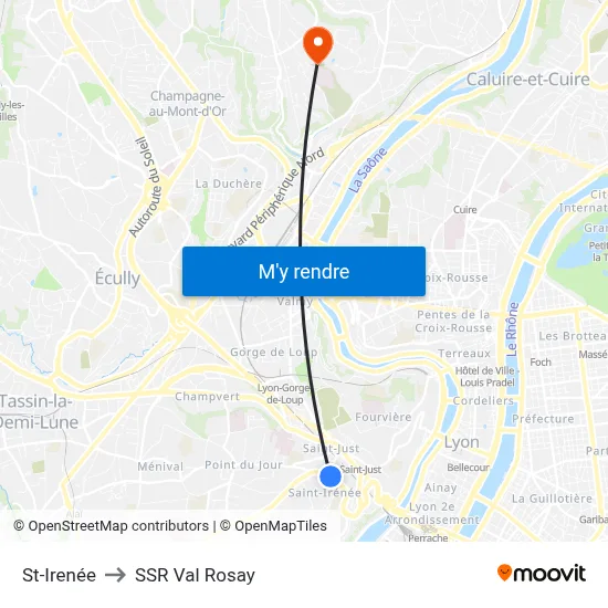 St-Irenée to SSR Val Rosay map