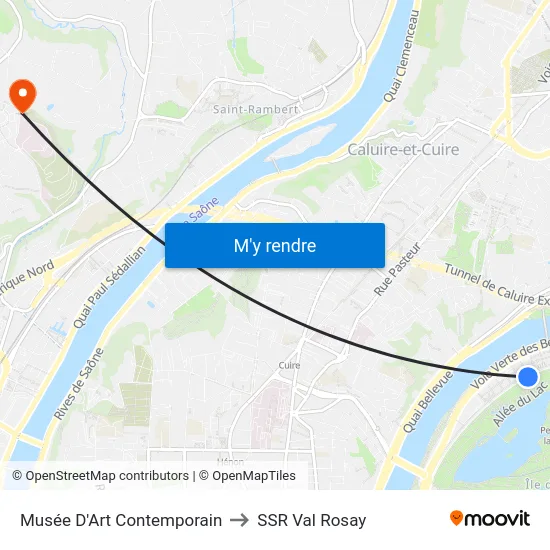 Musée D'Art Contemporain to SSR Val Rosay map