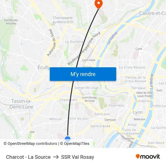 Charcot - La Source to SSR Val Rosay map