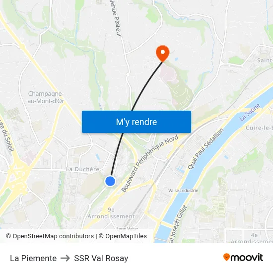 La Piemente to SSR Val Rosay map