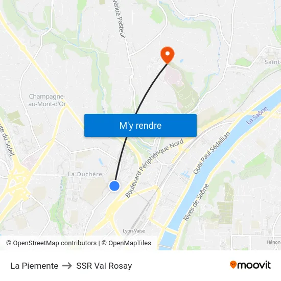 La Piemente to SSR Val Rosay map