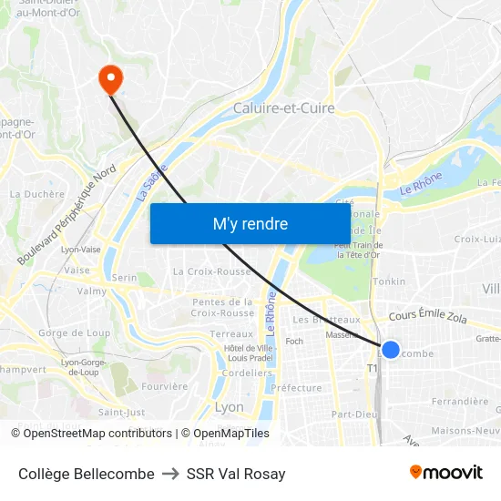 Collège Bellecombe to SSR Val Rosay map