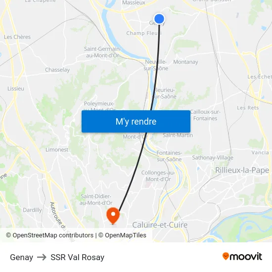 Genay to SSR Val Rosay map