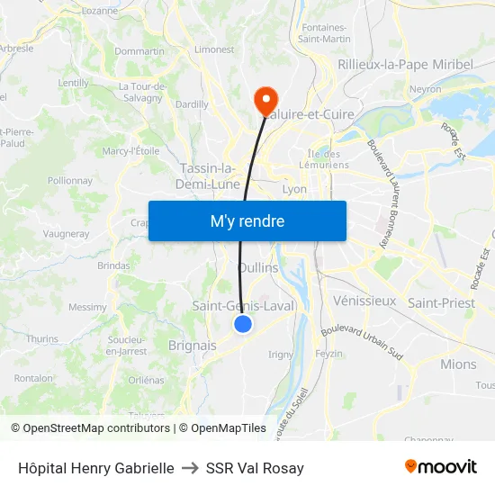 Hôpital Henry Gabrielle to SSR Val Rosay map