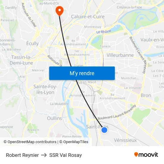 Robert Reynier to SSR Val Rosay map