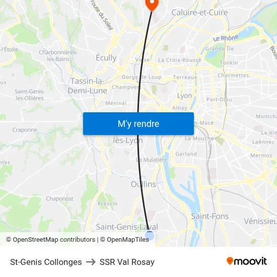 St-Genis Collonges to SSR Val Rosay map