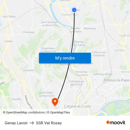 Genay Lavoir to SSR Val Rosay map