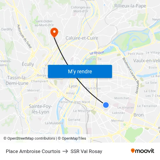 Place Ambroise Courtois to SSR Val Rosay map