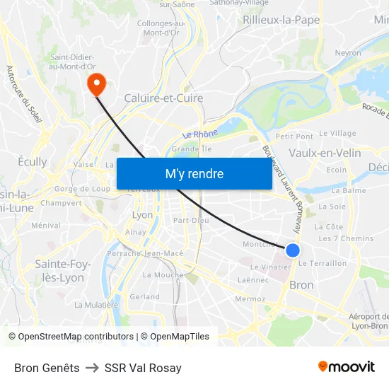 Bron Genêts to SSR Val Rosay map