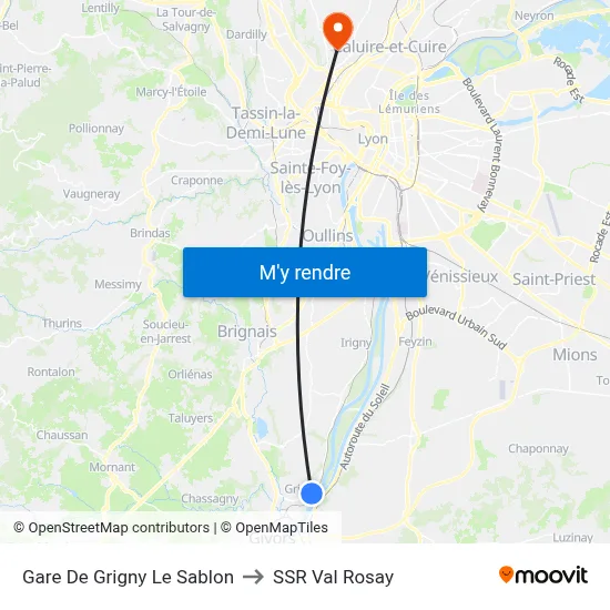 Gare De Grigny Le Sablon to SSR Val Rosay map