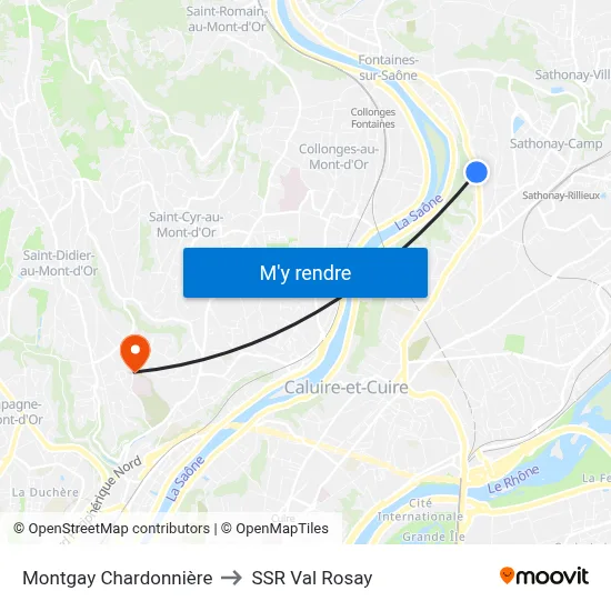 Montgay Chardonnière to SSR Val Rosay map