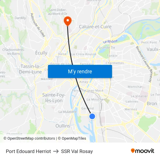 Port Edouard Herriot to SSR Val Rosay map