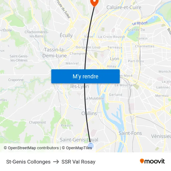 St-Genis Collonges to SSR Val Rosay map