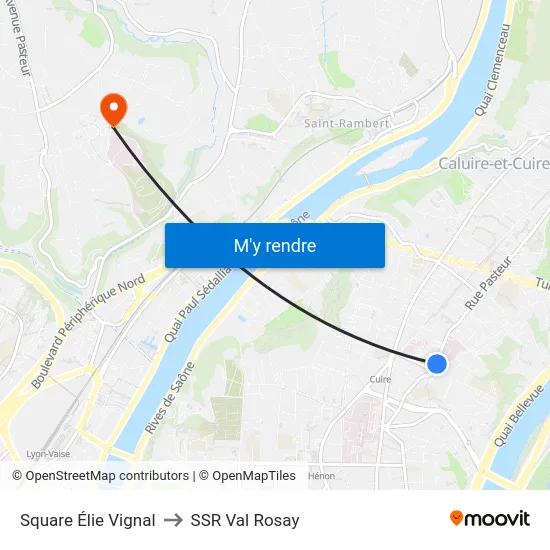 Square  Élie Vignal to SSR Val Rosay map