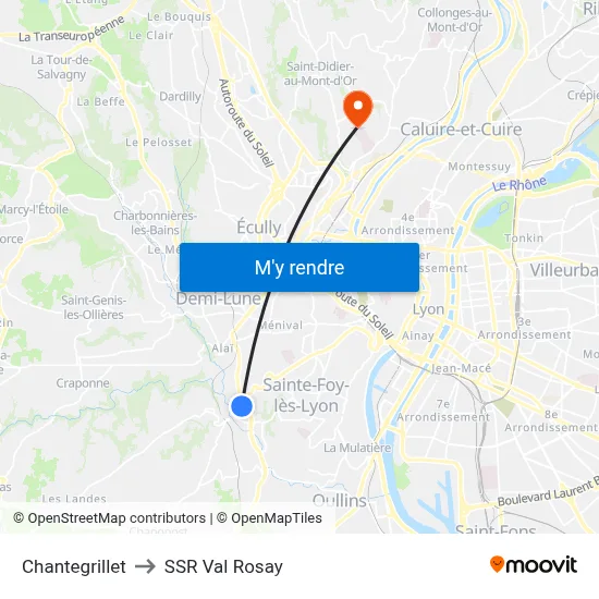 Chantegrillet to SSR Val Rosay map