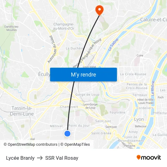 Lycée Branly to SSR Val Rosay map