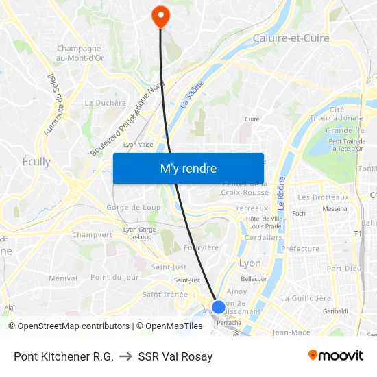 Pont Kitchener R.G. to SSR Val Rosay map