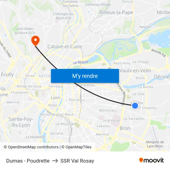 Dumas - Poudrette to SSR Val Rosay map