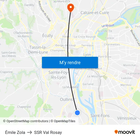 Émile Zola to SSR Val Rosay map