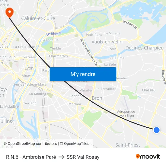 R.N.6 - Ambroise Paré to SSR Val Rosay map