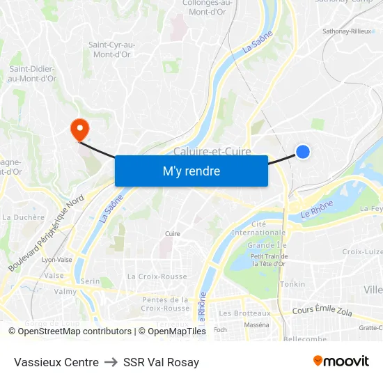 Vassieux Centre to SSR Val Rosay map