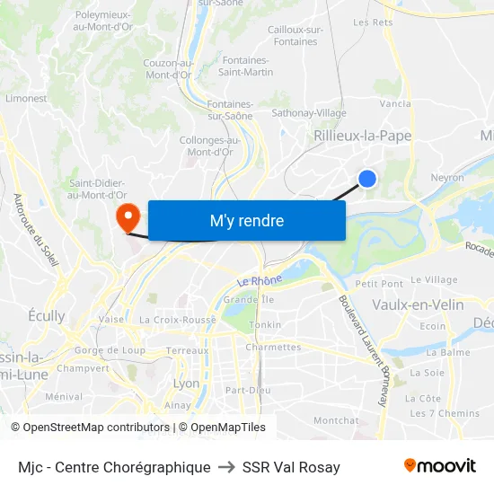 Mjc - Centre Chorégraphique to SSR Val Rosay map