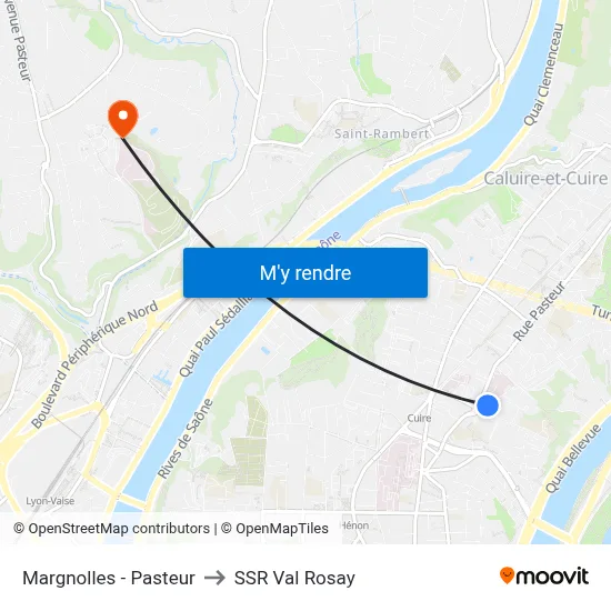 Margnolles - Pasteur to SSR Val Rosay map