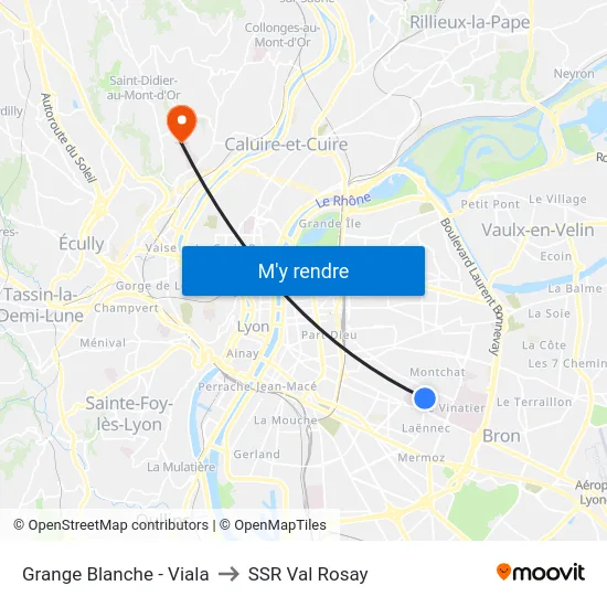 Grange Blanche - Viala to SSR Val Rosay map