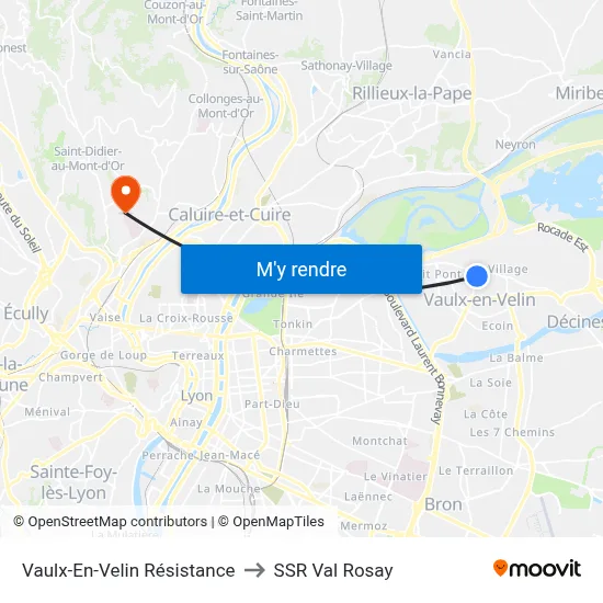 Vaulx-En-Velin Résistance to SSR Val Rosay map