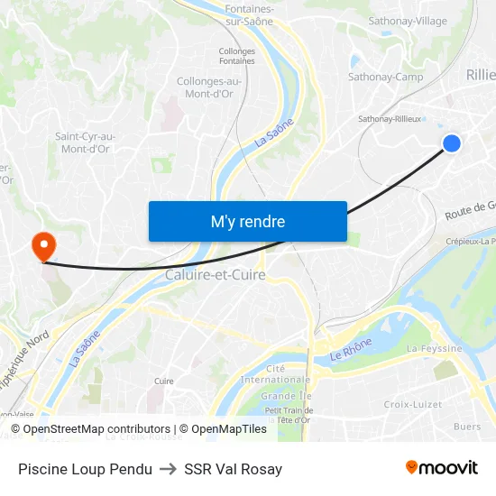 Piscine Loup Pendu to SSR Val Rosay map